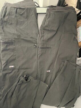 Grey’s Anatomy by Barco Black Stretch Scrub Pants Lot of 2 Size Large